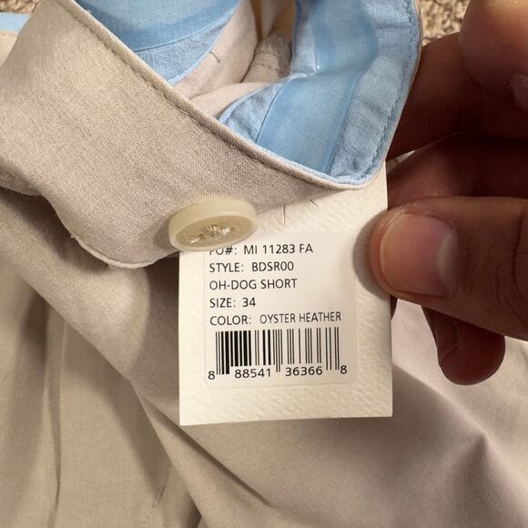 B DRADDY Oh-Dog Shorts Size 34 Oyster Heather Performance Golf Polyester NWT - Picture 4 of 9